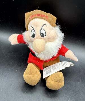 Disney Store Grumpy from Snow White Mini Bean Bag Plush Toy W Tags! MWT!